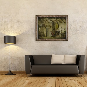 Tablou inramat - Alexander Nasmyth - Cabana Deans, design scena pentru Inima de Midlothian, 70 x 90 cm - Img 3