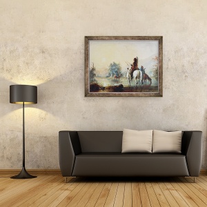 Tablou inramat - Alfred Jacob Miller - Tabara Crow, 70 x 90 cm - Img 2