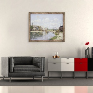 Tablou inramat - Alfred Sisley - Canalul Saint-Martin, Paris, 50 x 60 cm - Img 2
