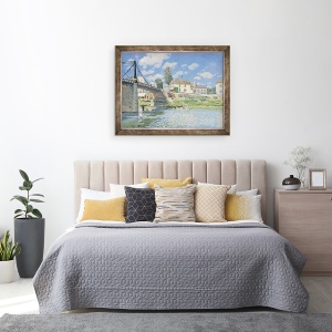 Tablou inramat - Alfred Sisley - Podul de la Villeneuve-la-Garenne, 70 x 90 cm - Img 3