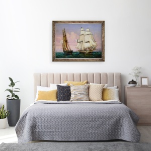Tablou inramat - Ambroise-Louis Garneray - intoarcere de la Elba, 60 x 80 cm - Img 3