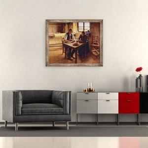 Tablou inramat - Andre Collin - Oameni saraci, 50 x 60 cm - Img 2