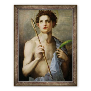 Tablou inramat - Andrea del Sarto - Sfantul Sebastian care detine doua sageti si palma martirului, 60 x 80 cm