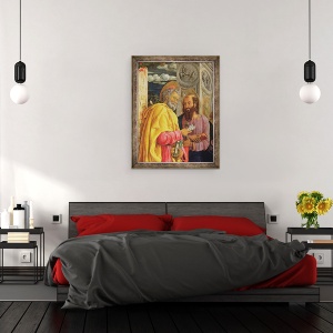 Tablou inramat - Andrea Mantegna - Altar din San Zeno Maggiore, Verona, detaliu al panoului din stanga aratand Sfantul Petru si Sfantul Paul, 70 x 90 cm - Img 3