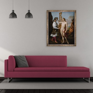 Tablou inramat - Andrea Sacchi - Marcantonio Pascalini incoronat de Apollo, 50 x 60 cm - Img 2