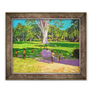 Tablou inramat - Andrew Macara - Meci de cricket, Gradina Botanica, Dominica, Grenadines.2011, 50 x 60 cm
