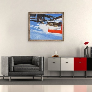 Tablou inramat - Andrew Macara - Ski, La Clusaz, Franta, 70 x 85 cm - Img 2