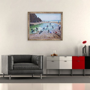Tablou inramat - Andrew Macara - Tineri Surferi, Tenby,2016, 50 x 60 cm - Img 2