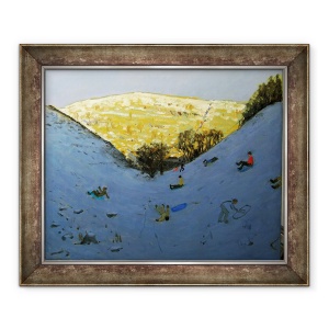 Tablou inramat - Andrew Macara - Valea si dealul insorit, Lathkill Dale, 50 x 60 cm