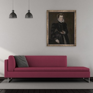 Tablou inramat - Anthonis van Dashorst Mor - Portret De O Doamna Curte, 50 x 60 cm - Img 2