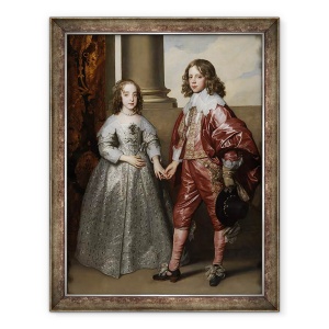 Tablou inramat - Anthony van Dyck - William al II-lea, Print de Orange, si mireasa sa, Mary Stuart, 70 x 90 cm