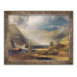 Tablou inramat - Anthony Vandyke Copley Fielding - O furtuna care trece pe coasta Merionethshire, 60 x 80 cm