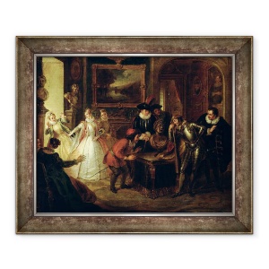 Tablou inramat - Antoine Coypel - Scena din Don Quijote de la Mancha de Miguel Cervantes 1547-1616, 70 x 85 cm