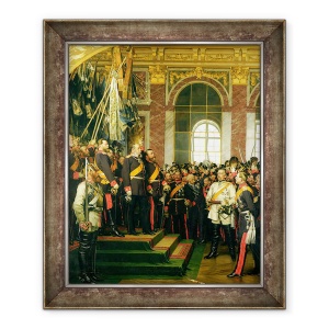 Tablou inramat - Anton Alexander von Werner - Proclamatia lui Wilhelm ca Kaiser al noului Reich German, in Sala Oglinzilor de la Versailles la 18 ianuarie 1871, 50 x 60 cm