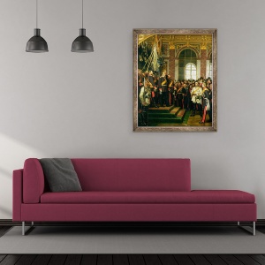 Tablou inramat - Anton Alexander von Werner - Proclamatia lui Wilhelm ca Kaiser al noului Reich German, in Sala Oglinzilor de la Versailles la 18 ianuarie 1871, 50 x 60 cm - Img 2