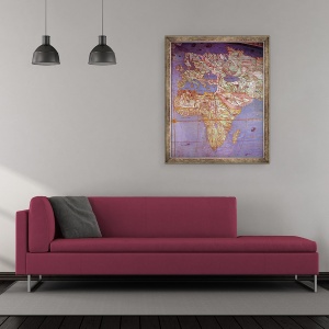 Tablou inramat - Antonio Giovanni de Varese - Harta Europei si Africii, 50 x 60 cm - Img 2