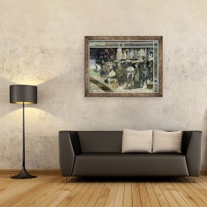 Tablou inramat - Antonio Pisanello - Sfantul Gheorghe Salvarea Printesei de Trebisond, 70 x 90 cm - Img 2