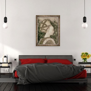Tablou inramat - Antonio Pisanello - Sfantul Gheorghe si Printesa de Trebisond, detaliu al capului printesei, 60 x 80 cm - Img 3