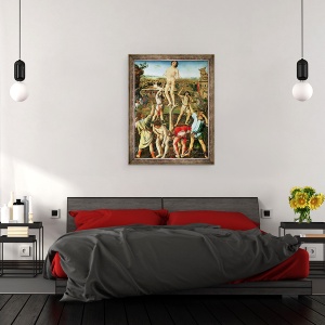 Tablou inramat - Antonio Pollaiuolo - Martiriul Sfantului Sebastian, 60 x 80 cm - Img 3