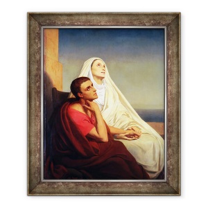 Tablou inramat - Ary Scheffer - Sfantul Augustin si mama sa Sfanta Monica, 70 x 85 cm