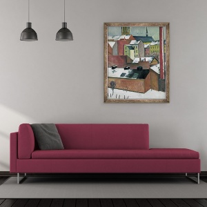 Tablou inramat - August Macke - Biserica Sf. Maria din Bonn in zapada, 50 x 60 cm - Img 2
