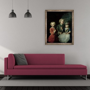 Tablou inramat - Balthasar Denner - Copiii consilierului Barthold Heinrich Brockes 1680-1747 II, 50 x 60 cm - Img 2
