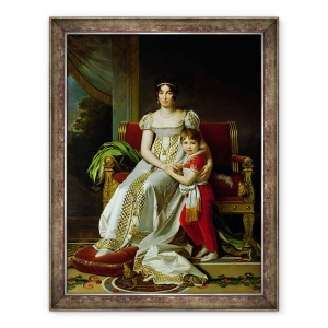 Tablou inramat - Baron Gerard, Francois Pascal Simon - Hortense de Beauharnais 1783-1837 Regina Olandei si Fiul ei, 60 x 80 cm