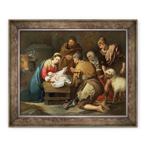 Tablou inramat - Bartolome Esteban Murillo - Adorarea Pastorilor, 70 x 85 cm