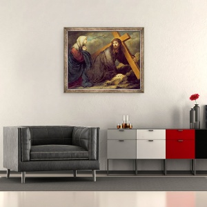 Tablou inramat - Bartolome Esteban Murillo - Hristos la Golgota, 50 x 60 cm - Img 2