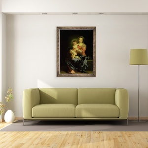 Tablou inramat - Bartolome Esteban Murillo - Madonna si Copilul, 70 x 90 cm - Img 2