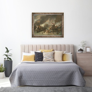 Tablou inramat - Benjamin West - Batalia de la La Hogue, 70 x 90 cm - Img 3