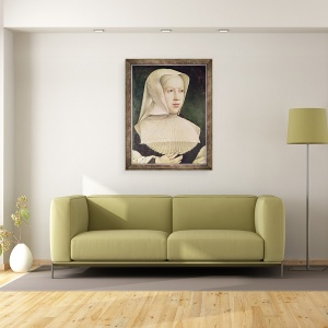 Tablou inramat - Bernard van Orley - Marguerite de Habsbourg 1480-1530 Ducesa de Savoia, 70 x 90 cm - Img 2