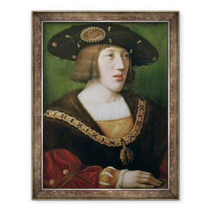 Tablou inramat - Bernard van Orley - Portretul lui Carol V 1500-58 1516, 70 x 90 cm