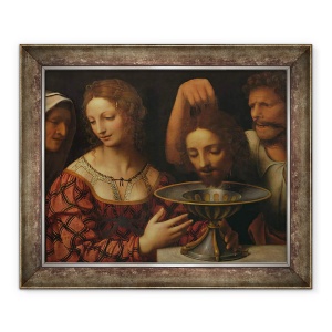 Tablou inramat - Bernardino Luini - Calaul care prezinta Irodiada cu capul lui Ioan Botezatorul, 50 x 60 cm