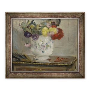 Tablou inramat - Berthe Morisot - Dahlias, 50 x 60 cm