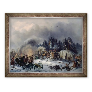 Tablou inramat - Bogdan Willewalde - Scena din razboiul ruso-francez din 1812, 70 x 90 cm