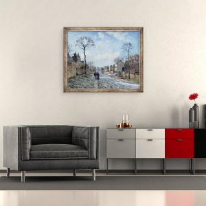 Tablou inramat - Camille Pissarro - Drumul spre Louveciennes, 50 x 60 cm - Img 2