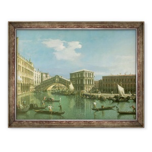 Tablou inramat - Canaletto - Podul Rialto, 60 x 80 cm