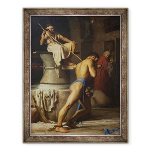 Tablou inramat - Carl Bloch - Samson si Filistenii, 70 x 90 cm