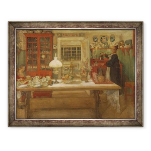 Tablou inramat - Carl Larsson - Pregatiti-va pentru un joc, 70 x 90 cm