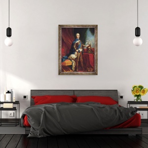 Tablou inramat - Carle van Loo - Portret De Ludovic al XV-lea in armura, 60 x 80 cm - Img 3