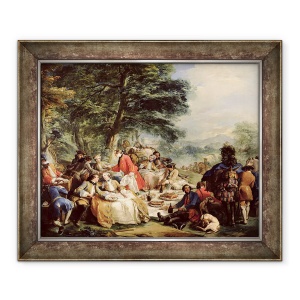 Tablou inramat - Carle van Loo - Pranzul vanatorii, 50 x 60 cm