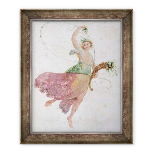 Tablou inramat - Carlo Bevilacqua - Tanar Dansator cu Cornucopia si o gramada de struguri, 70 x 85 cm