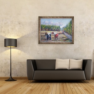 Tablou inramat - Carlton Murrell - Recolta trestie de zahar, 60 x 80 cm - Img 2
