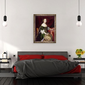 Tablou inramat - Charles Beaubrun - Ducesa de Savoia probabil Christine a Frantei, 60 x 80 cm - Img 3