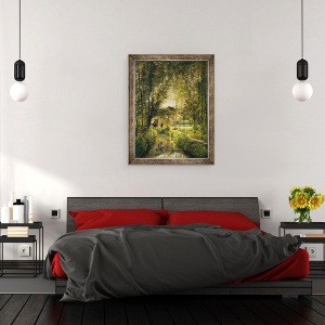 Tablou inramat - Charles Francois Daubigny - Peisaj cu un flux insorit, 70 x 90 cm - Img 3