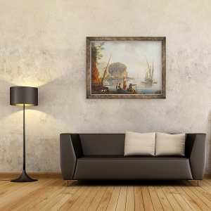 Tablou inramat - Charles Francois Lacroix de Marseille - Peisaj marin, 70 x 90 cm - Img 2