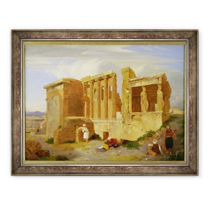 Tablou inramat - Charles Lock Eastlake - Erechtheum, Atena, cu figuri in prim-plan, 70 x 90 cm