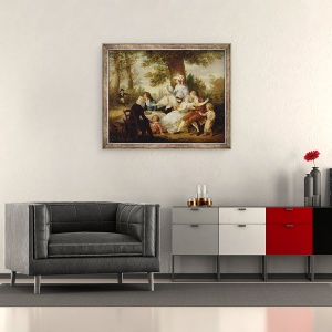 Tablou inramat - Charles Reuben Ryley - intoarcerea Oliviei, vol. 2, capitolul III din Vicarul din Wakefield de Oliver Goldsmith, 50 x 60 cm - Img 2