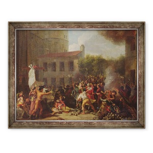 Tablou inramat - Charles Thevenin - Abuzarea Bastiliei si arestarea lui Joseph Delaunay 1752-94 la 14 iulie 1789, 60 x 80 cm